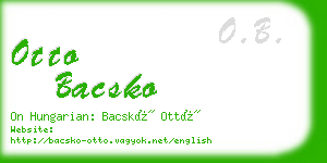 otto bacsko business card